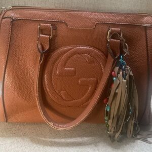 Brown Faux Leather Handbag